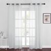 imageNICETOWN Sheer Window Curtain Panels  Ivory Eyelet Top Solid Voile for KitchenHotel 2 Pieces 54 Wide x 84inch LengthLight Gray
