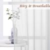 imageNICETOWN Sheer Window Curtain Panels  Ivory Eyelet Top Solid Voile for KitchenHotel 2 Pieces 54 Wide x 84inch LengthLight Gray