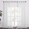 imageNICETOWN Sheer Window Curtain Panels  Ivory Eyelet Top Solid Voile for KitchenHotel 2 Pieces 54 Wide x 84inch LengthLight Gray
