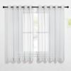 imageNICETOWN Sheer Window Curtain Panels  Ivory Eyelet Top Solid Voile for KitchenHotel 2 Pieces 54 Wide x 84inch LengthLight Gray
