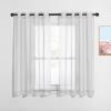 imageNICETOWN Sheer Window Curtain Panels  Ivory Eyelet Top Solid Voile for KitchenHotel 2 Pieces 54 Wide x 84inch LengthLight Gray