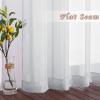 imageNICETOWN Sheer Window Curtain Panels  Ivory Eyelet Top Solid Voile for KitchenHotel 2 Pieces 54 Wide x 84inch LengthLight Gray