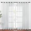 imageNICETOWN Sheer Window Curtain Panels  Ivory Eyelet Top Solid Voile for KitchenHotel 2 Pieces 54 Wide x 84inch LengthLight Gray