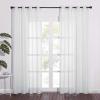 imageNICETOWN Sheer Window Curtain Panels  Ivory Eyelet Top Solid Voile for KitchenHotel 2 Pieces 54 Wide x 84inch LengthLight Gray