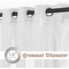 imageNICETOWN Sheer Window Curtain Panels  Ivory Eyelet Top Solid Voile for KitchenHotel 2 Pieces 54 Wide x 84inch LengthLight Gray