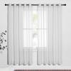 imageNICETOWN Sheer Window Curtain Panels  Ivory Eyelet Top Solid Voile for KitchenHotel 2 Pieces 54 Wide x 84inch LengthLight Gray