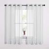 imageNICETOWN Sheer Window Curtain Panels  Ivory Eyelet Top Solid Voile for KitchenHotel 2 Pieces 54 Wide x 84inch LengthLight Gray