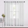 imageNICETOWN Sheer Window Curtain Panels  Ivory Eyelet Top Solid Voile for KitchenHotel 2 Pieces 54 Wide x 84inch LengthLight Gray