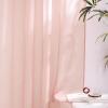 imageNICETOWN Sheer Window Curtain Panels  Ivory Eyelet Top Solid Voile for KitchenHotel 2 Pieces 54 Wide x 84inch LengthLight Pink