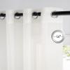 imageNICETOWN Sheer Window Curtain Panels  Ivory Eyelet Top Solid Voile for KitchenHotel 2 Pieces 54 Wide x 84inch LengthNatural