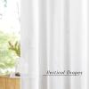 imageNICETOWN Sheer Window Curtain Panels  Ivory Eyelet Top Solid Voile for KitchenHotel 2 Pieces 54 Wide x 84inch LengthOff White
