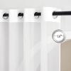 imageNICETOWN Sheer Window Curtain Panels  Ivory Eyelet Top Solid Voile for KitchenHotel 2 Pieces 54 Wide x 84inch LengthOff White