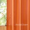 imageNICETOWN Sheer Window Curtain Panels  Ivory Eyelet Top Solid Voile for KitchenHotel 2 Pieces 54 Wide x 84inch LengthOrange