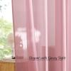 imageNICETOWN Sheer Window Curtain Panels  Ivory Eyelet Top Solid Voile for KitchenHotel 2 Pieces 54 Wide x 84inch LengthPink