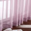 imageNICETOWN Sheer Window Curtain Panels  Ivory Eyelet Top Solid Voile for KitchenHotel 2 Pieces 54 Wide x 84inch LengthPurple