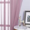 imageNICETOWN Sheer Window Curtain Panels  Ivory Eyelet Top Solid Voile for KitchenHotel 2 Pieces 54 Wide x 84inch LengthPurple