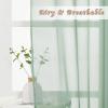 imageNICETOWN Sheer Window Curtain Panels  Ivory Eyelet Top Solid Voile for KitchenHotel 2 Pieces 54 Wide x 84inch LengthSage Green