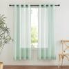 imageNICETOWN Sheer Window Curtain Panels  Ivory Eyelet Top Solid Voile for KitchenHotel 2 Pieces 54 Wide x 84inch LengthSage Green