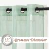 imageNICETOWN Sheer Window Curtain Panels  Ivory Eyelet Top Solid Voile for KitchenHotel 2 Pieces 54 Wide x 84inch LengthSage Green