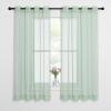 imageNICETOWN Sheer Window Curtain Panels  Ivory Eyelet Top Solid Voile for KitchenHotel 2 Pieces 54 Wide x 84inch LengthSage Green