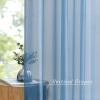 imageNICETOWN Sheer Window Curtain Panels  Ivory Eyelet Top Solid Voile for KitchenHotel 2 Pieces 54 Wide x 84inch LengthStone Blue