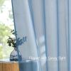 imageNICETOWN Sheer Window Curtain Panels  Ivory Eyelet Top Solid Voile for KitchenHotel 2 Pieces 54 Wide x 84inch LengthStone Blue