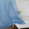 imageNICETOWN Sheer Window Curtain Panels  Ivory Eyelet Top Solid Voile for KitchenHotel 2 Pieces 54 Wide x 84inch LengthStone Blue
