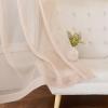 imageNICETOWN Sheer Window Curtain Panels  Ivory Eyelet Top Solid Voile for KitchenHotel 2 Pieces 54 Wide x 84inch LengthTaupe
