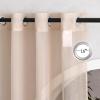 imageNICETOWN Sheer Window Curtain Panels  Ivory Eyelet Top Solid Voile for KitchenHotel 2 Pieces 54 Wide x 84inch LengthTaupe