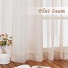 imageNICETOWN Sheer Window Curtain Panels  Ivory Eyelet Top Solid Voile for KitchenHotel 2 Pieces 54 Wide x 84inch LengthTaupe