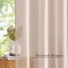 imageNICETOWN Sheer Window Curtain Panels  Ivory Eyelet Top Solid Voile for KitchenHotel 2 Pieces 54 Wide x 84inch LengthTaupe