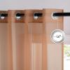 imageNICETOWN Sheer Window Curtain Panels  Ivory Eyelet Top Solid Voile for KitchenHotel 2 Pieces 54 Wide x 84inch LengthTerracotta