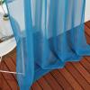 imageNICETOWN Sheer Window Curtain Panels  Ivory Eyelet Top Solid Voile for KitchenHotel 2 Pieces 54 Wide x 84inch LengthTurquoise