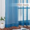 imageNICETOWN Sheer Window Curtain Panels  Ivory Eyelet Top Solid Voile for KitchenHotel 2 Pieces 54 Wide x 84inch LengthTurquoise