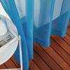 imageNICETOWN Sheer Window Curtain Panels  Ivory Eyelet Top Solid Voile for KitchenHotel 2 Pieces 54 Wide x 84inch LengthTurquoise