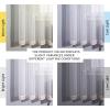 imageNICETOWN Sheer Window Curtain Panels  Ivory Eyelet Top Solid Voile for KitchenHotel 2 Pieces 54 Wide x 84inch LengthWhite