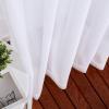 imageNICETOWN Sheer Window Curtain Panels  Ivory Eyelet Top Solid Voile for KitchenHotel 2 Pieces 54 Wide x 84inch LengthWhite