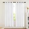 imageNICETOWN Sheer Window Curtain Panels  Ivory Eyelet Top Solid Voile for KitchenHotel 2 Pieces 54 Wide x 84inch LengthWhite
