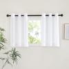 imageNICETOWN Sheer Window Curtain Panels  Ivory Eyelet Top Solid Voile for KitchenHotel 2 Pieces 54 Wide x 84inch LengthWhite
