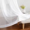imageNICETOWN Sheer Window Curtain Panels  Ivory Eyelet Top Solid Voile for KitchenHotel 2 Pieces 54 Wide x 84inch LengthWhite