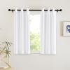 imageNICETOWN Sheer Window Curtain Panels  Ivory Eyelet Top Solid Voile for KitchenHotel 2 Pieces 54 Wide x 84inch LengthWhite