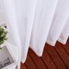 imageNICETOWN Sheer Window Curtain Panels  Ivory Eyelet Top Solid Voile for KitchenHotel 2 Pieces 54 Wide x 84inch LengthWhite