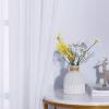 imageNICETOWN Sheer Window Curtain Panels  Ivory Eyelet Top Solid Voile for KitchenHotel 2 Pieces 54 Wide x 84inch LengthWhite