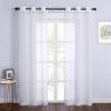 imageNICETOWN Sheer Window Curtain Panels  Ivory Eyelet Top Solid Voile for KitchenHotel 2 Pieces 54 Wide x 84inch LengthWhite