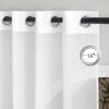 imageNICETOWN Sheer Window Curtain Panels  Ivory Eyelet Top Solid Voile for KitchenHotel 2 Pieces 54 Wide x 84inch LengthWhite