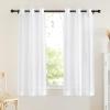 imageNICETOWN Sheer Window Curtain Panels  Ivory Eyelet Top Solid Voile for KitchenHotel 2 Pieces 54 Wide x 84inch LengthWhite