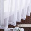 imageNICETOWN Sheer Window Curtain Panels  Ivory Eyelet Top Solid Voile for KitchenHotel 2 Pieces 54 Wide x 84inch LengthWhite