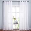 imageNICETOWN Sheer Window Curtain Panels  Ivory Eyelet Top Solid Voile for KitchenHotel 2 Pieces 54 Wide x 84inch LengthWhite