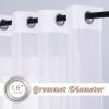 imageNICETOWN Sheer Window Curtain Panels  Ivory Eyelet Top Solid Voile for KitchenHotel 2 Pieces 54 Wide x 84inch LengthWhite