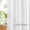 imageNICETOWN Sheer Window Curtain Panels  Ivory Eyelet Top Solid Voile for KitchenHotel 2 Pieces 54 Wide x 84inch LengthWhite
